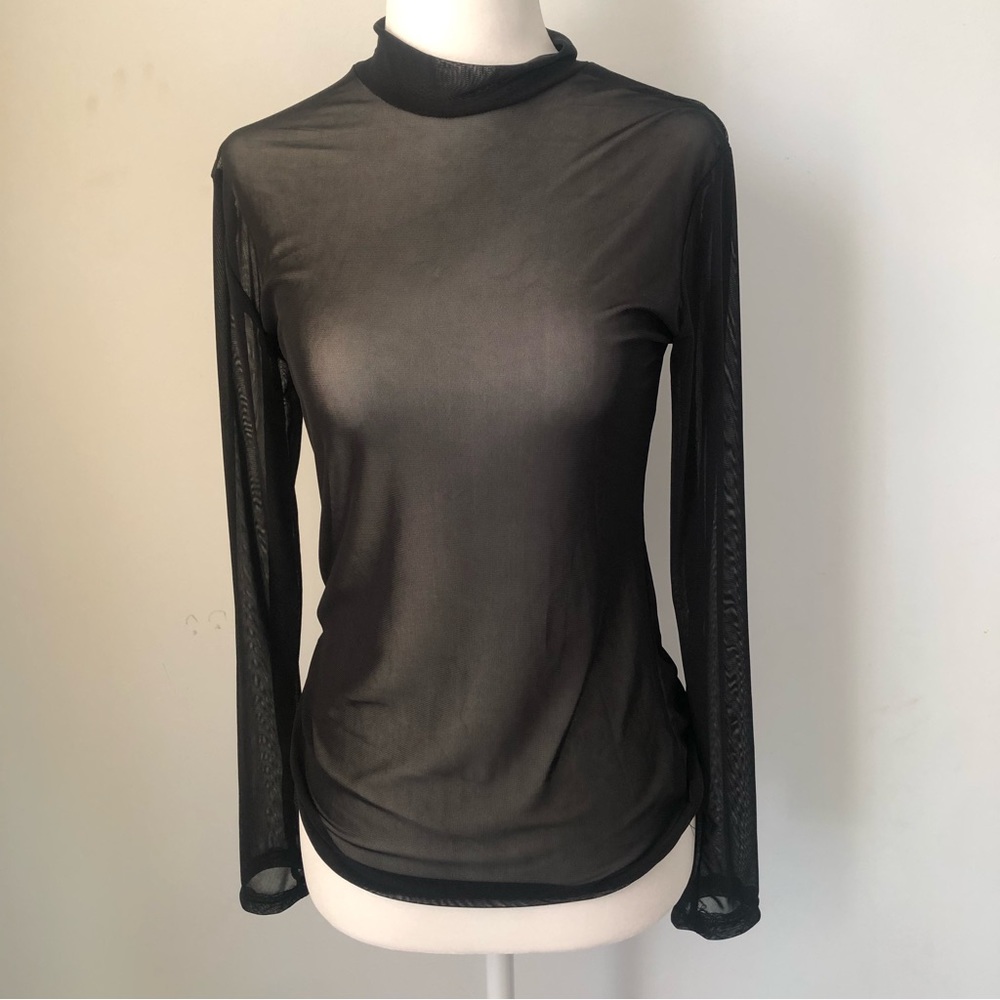 Black see through mesh top. Size M - Picture 2 of 2